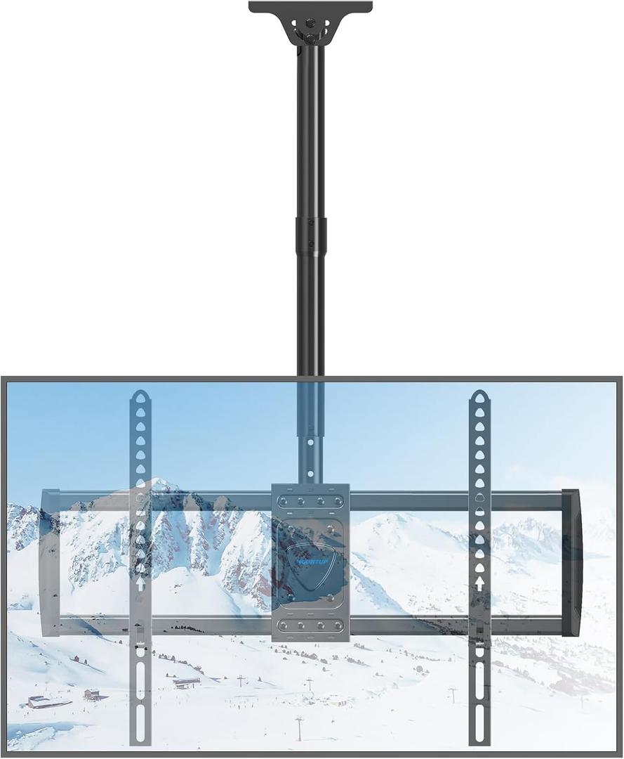 MOUNTUP Ceiling TV Mount for 40-75 Inch Flat Curved TVs, 360 Rotation Heavy Duty Articulating Pole with 110lbs Capacity, Max VESA 600x400mm, Adjustable Height Bracket for Restaurant/Office, MU0040