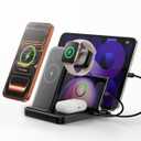 Intoval 5-in-1 Charging Station, for iPhones 17/17 Pro/17 Pro Max and Androids, iPad Pro/Air/Mini, Apple Watch 11/Ultra 3/Ultra 2/Ultra/10/9/8/7/SE, Wireless Charging Dock for Multiple Devices (Black)