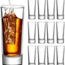 Ruckae 12 Pack 2 OZ Shot Glasses Set Clear Shot Glasses Bulk with Heavy Base Bar Cylinder Glass Shot Cups for Vodka Tequila Whiskey Liquor Cocktail (Cylinder Shaped)