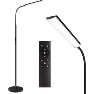 Dimunt LED Floor Lamp, Bright 15W Floor Lamps for Living Room with 1H Timer, Step less Adjustable 3000K-6000K Colors & Brightness Standing Lamp with Remote & Touch Control Reading Floor Lamps (Black)