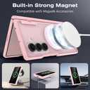 Ruky for Z Fold 7 Case, [Compatible with MagSafe] with Built-in Privacy Screen Protector & Hinge Protection, Protective Translucent Hard Magnetic Magnet Phone Case for Samsung Galaxy Z Fold 7, Pink