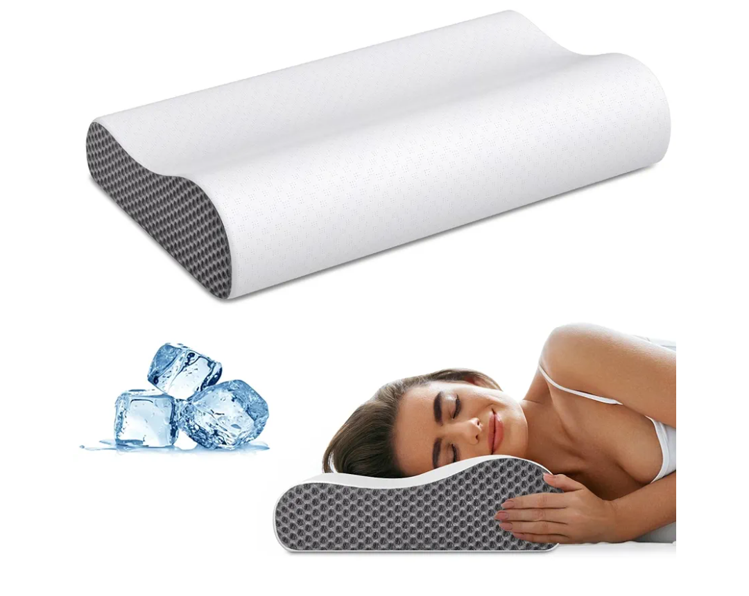 Neck Pillow Cervical Pillow for Pain Relief, Contour Memory Foam Pillows Ergonomic Pillow for Sleeping Bed Pillow Neck Support with Cooling Pillowcase Orthopedic Pillow for Side Back Stomach Sleepers
