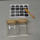 Glass Containers with Bamboo Lids Set, 2 Pack 15oz Square Jars