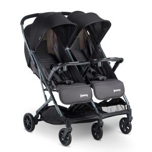 Joovy Kooper X2 Side-by-Side Double Stroller Featuring Dual Snack Trays, One-Handed Fold, Multi-Position Reclining Seats, Adjustable Leg Rests, and 2 Zippered Pockets for Storage, Forged Iron MFD 11/03/2025
