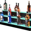 MESAlLUP Acrylic 60 Inch 3 Tier LED Liquor Bottle Display Shelf, Lighted Bar Shelves with Remote Control, Mulit Color Lighting for Home Mini Bars Decor, Restaurants & Party Use