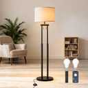 Dimmable Floor Lamps, Floor Lamp with Remote & App Control, 3 Color Temperatures, Stepless Dimming, Reading Floor Lamp, Standing Lamp, Tall Lamp, Floor Lamps for Living Room, 2 Bulbs(Included)