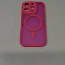 CANSHN Magnetic Compatible with iPhone 16 Pro Case, Upgraded [Full Camera Protection] [Compatible with Magsafe] [Translucent Matte] Shockproof Protective Phone Case Cover 6.3 Inch - Hot Pink