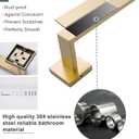 Brushed Gold Bathroom Towel Bar Sets Premium Stainless Steel 4-Piece Bathroom Hardware Set Wall Mounted Square Bathroom Accessories Kit