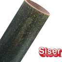 Siser Glitter HTV 11.8"x5yd Roll - Iron on Heat Transfer Vinyl (Black Gold)