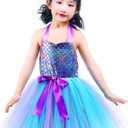 Tutu Dreams Summer 4 Colors Mermaid Dress for Girls with Headband Birthday Party Gifts Dress Up Clothes, Size: 3-4T