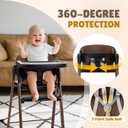 Convertible High Chairs for Babies & Toddlers. 5-in-1 Adjustable High Chair with Removable Tray, Easy to Clean, Portable (Black)