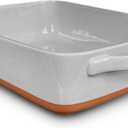 Mora 9x13in Deep Porcelain Baking Dish - Oven to Table, Freezer Safe (9x13 in Pan, Earl Grey)