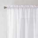 Chyhomenyc Crushed White Sheer Curtains 45 Inch Length 2 Panels, Crinkle Voile Light Filtering Short Sheer Curtains for Bedroom Living Room, Each 42Wx45L Inches