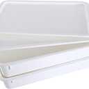 GSM Brands Pizza Dough Proofing Box - Stackable Commercial Quality Trays with Covers (17.25 x 13 Inches) - 2 Trays and 2 Covers, 17.25 x 13 x 3.54 inches