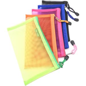 Outman Pack of 5 pcs Multipurpose Nylon Mesh Cosmetic Bag Makeup Travel Cases Pencil Case Travel Organizers