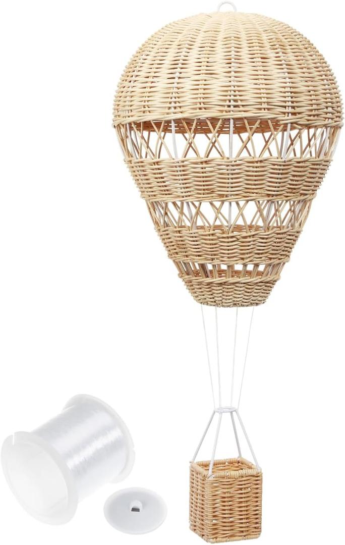 BESTOYARD Hot Air Balloon, Woven Hot Air Balloon Floating the Skies for Kid Room, Preschool, Nursery, Photo Prop - 22.44 X 9.05 X 9.05 Inch