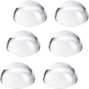 6Pack 1.6inch Crystal Dome Magnifying Paperweight, Clear Distortion-Free Optics Convex Lens Set for Physics Classroom Home Decor, Paper Weights for Outdoor Events (6pcs)