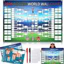qiyeyeye Schedule 2026 Poster 2 PCS Soccer Party Decorations Tournament Matches Fixture Wallchart Info Chart Showcase No Crease Waterproof Merchandise Football Fans Gifts 27.6"X20"