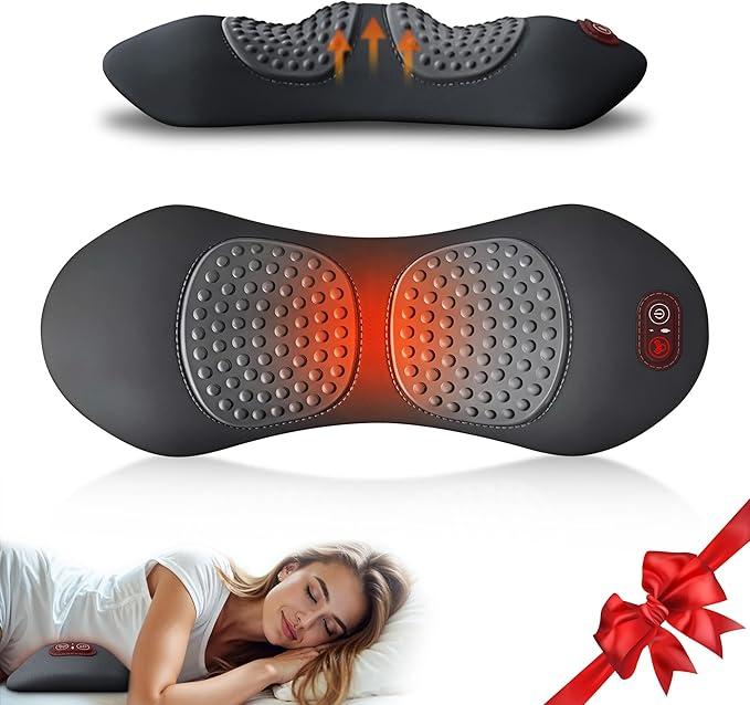 3 in 1 Upadate Rechargeable Electric Lumbar Support Pillow with Adjustable Height for Bed and Chair,Back Massager with Heat,Back Massager for Pain Relief Deep Tissue,Waist Wedge Bolster (Black)missing pieces missing charging cord