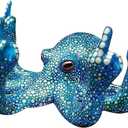 Middle Finger Octopus，Middle Finger Statue，Weird Decor Suitable for Indoor and Outdoor Garden Home Various Fish Tank Decoration (Blue)