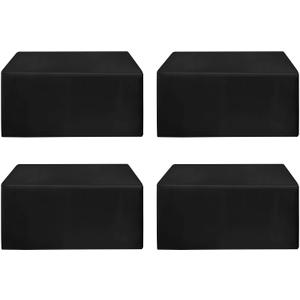 HolidayIdeas Fitted Black Tableclothes - 96 x 30 Inch - 4 Pack Rectangle Tablecloths for 8 Foot Tables, Polyester Fabric Table Covers for Parties, Holiday Dinner, Wedding, Trade Show