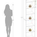 Hzuaneri 7-Tier Bookshelf, 77.7 Inches Floor Standing Bookcase, 9.4"D x 18.9"W x 77.7"H