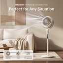 Standing Fan for Bedroom, 1100CFM Pedestal Fans Oscillating with Remote and Night Light, 3 Modes Floor Fan with DC Motor, 25dB Quiet, 12 Speeds, 12H Timer for Home Office- White, Medium