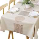 TruDelve Heavy Duty Vinyl Table Cloth Plastic Table Cloth for Kitchen Dining Table Wipeable PVC Waterproof Tablecloth for Rectangle Table(54"x72",Geometry)