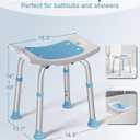 HOMLAND Shower Chair for Inside Shower, 400 lbs Adjustable Shower Stool with Suction Feet, Shower Seat for Inside Tub Bathroom Bench Bath Chair for Elderly and Disabled - Light Blue