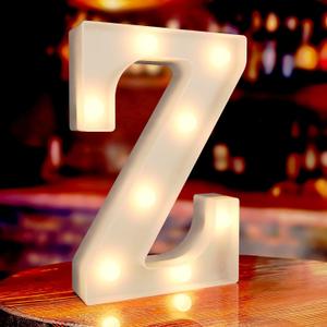 Marquee Letters Z, Led Letter Lights, 26 Alphabet Battery Powered LED Light Up Name Sign, Decorative Lighted Standing Letters for Graduation Party Night Light Wedding Birthday Room Bar Wall Decor