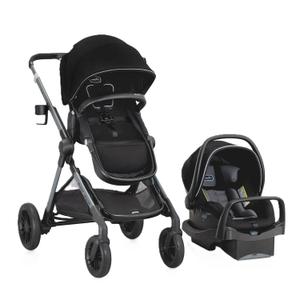 Evenflo Pivot Xpand Modular Travel System with LiteMax Infant Car Seat (Ayrshire Black)