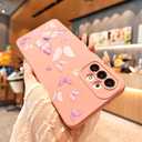 for Samsung Galaxy A32 5G Phone Case, Fashion Flower Pattern Design Girls Women Liquid Silicone Cover, Slim Shockproof and Scratch-Resistant Soft Case for Samsung A32 - Butterfly Pink