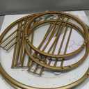 Garden 4 you Nesting Coffee Table, 23.6" Round Coffee Table Set of 2, Glass Nesting Table with Metal Frame, Ceter Tables for Living Room Bedroom Balcony, Gold, 23.6 inches x 23.6 inches x 19.7 inches