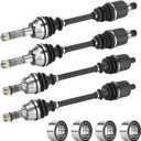 Front Rear CV Axle with Bearing for Polaris RZR 800 2008 2009 2010 2011 2012 2013 2014 1332444, 1332672, 1332884, 1332440, Axle Half Shaft & Bearings (NOT FIT RZR S/4 800)