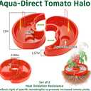 8 Sets Tomato Watering Ring, Aqua-Direct Red Tomato Halo for Vegetable Direct Root Irrigation, Cuts Runoff, Promotes Vigorous Plant Growth | Rapid-Stake Mount Red