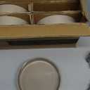 E-far Pasta Bowls Set of 4, 35oz Ceramic Large Salad Bowl Plates for Serving Soup Dinner, Shallow Stoneware Pasta Plate, Microwave & Dishwasher Safe, Speckled Khaki