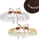 Rhinestone Cowboy Hat for Women Bling Hat Accessories Adjustable Western Style Cowgirl Hat Belt for Cowgirl Party