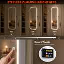 Fiqevs Wall/Door Mirror Jewelry Cabinet, Mirror with Storage and Light