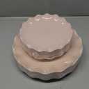 LIYH 24 Pcs Pink Plates Reusable, Pink Plastic Scalloped Plate Durable and Dishwasher Safe,Baby Shower Plate, Light Weight Daisy Plastic Wavy Plates for Wedding Party Birthday