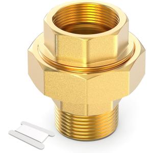 GASHER 1PC Brass Union, 1" NPT Male x 1" NPT Female Pipe Fitting