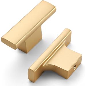 Asidrama 10 Pack Brushed Gold Kitchen Cabinet Knobs - Dresser & Drawer Knobs - Zinc Cabinet Hardware (Single Hole Knob)