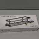 Adhesive Shower Caddy,Shower Shelves with Soap Holder and 12 Hooks,Rustproof No Drilling Bathroom Organizer and Storage,Silver,3 Pack