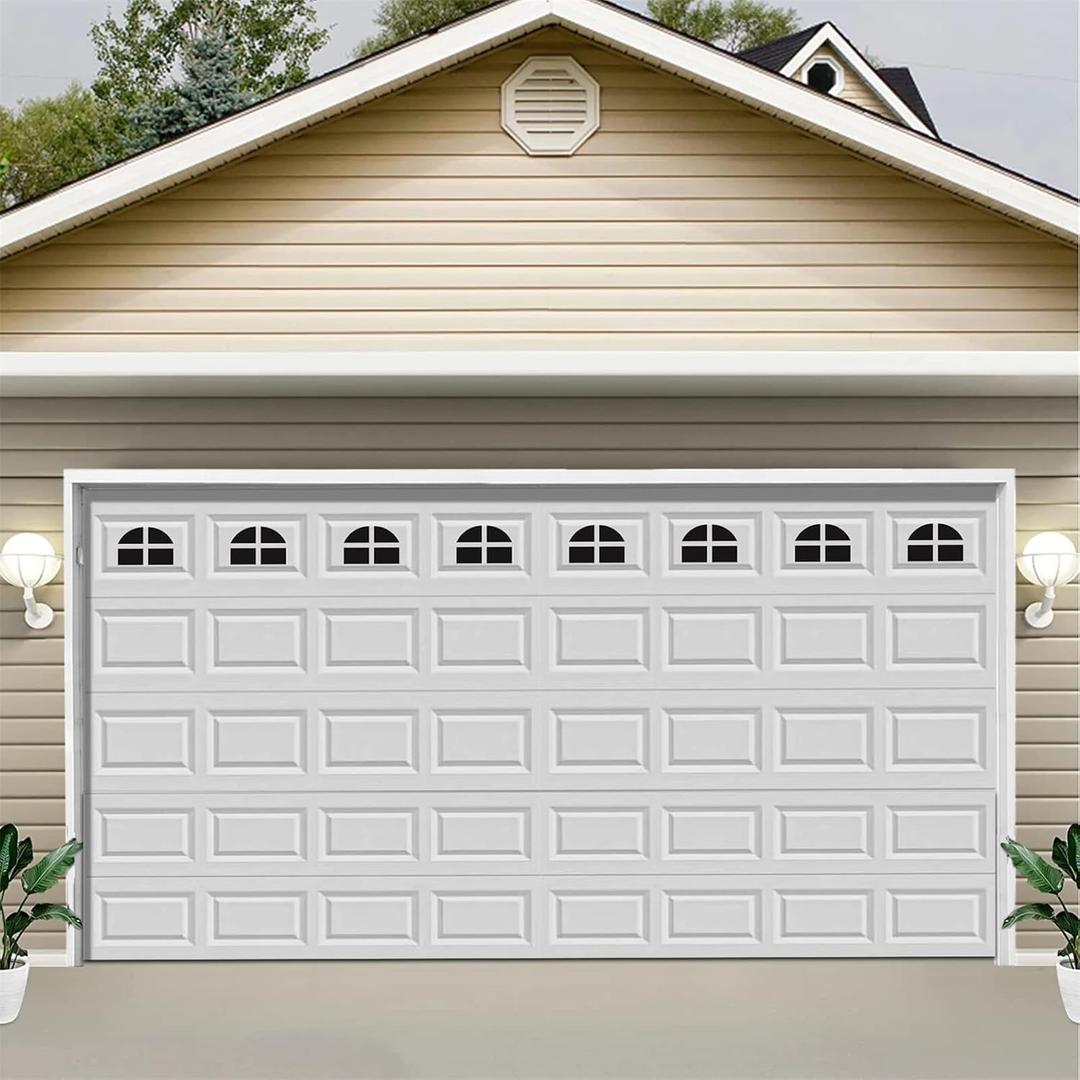 32 Sheets Magnetic Windows Panels for 2 Car Garage Doors Sector Vintage Decoration Windows- Size 6.14" x 4"