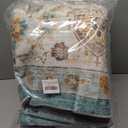 LOONGRUG 8x10 Area Rugs Washable Vintage Boho Living Room Rug Teal Brown