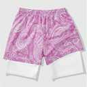 QJQ Men's 2 in 1 Goth Graphic Drawstring Elastic Waist Shorts Summer Casual Workout Athletic Gym Track Shorts XXL