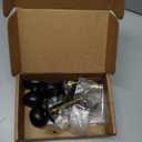 Amazon Basics Exterior Door Knob With Key Lock and Deadbolt, Coastal, Matte Black