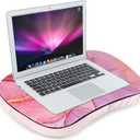 Lap Laptop Desk - Portable, Fits up to 15.6 inch Laptop, with Pillow Cushion, Media Slot, Anti-Slip Ledge, Ergonomic Cushion