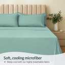 LuxClub 4 PC Full Sheet Set, Deep Pockets Wrinkle Free Cooling Bed Sheets Hotel Bedding for Women, Men, Kids & Teens, Includes 1 Fitted Sheet, 1 Flat Sheet and 2 Pillowcases-Soft Light Teal