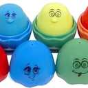 Lil Yolkers School Bus Egg Toy Set for Sensory & Motor Skills for Kids Ages 12+ Months - Educational Matching Game, Colorful Stacking Puzzle, Ideal Easter Basket Stuffer (6 Eggs)