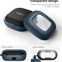 2 x SURITCH for SHOKZ OpenFit Case Cover, Shockproof Magnetic Cases for SHOKZ OpenFit Open-Ear Earbuds True Wireless Bluetooth Headphones, Protective Cover with Magnetic Lid Lock & Carabiner, Navy